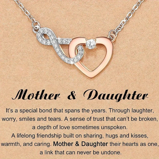 Infinity Heart Pendant Necklace Gift for Mothers Day